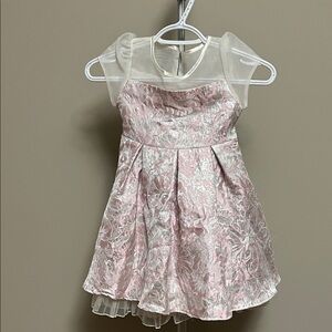 Elegant Pink and Silver Kids Dress